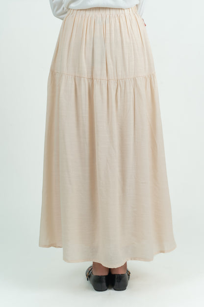 Soft Flow Maxi Skirt -Beige