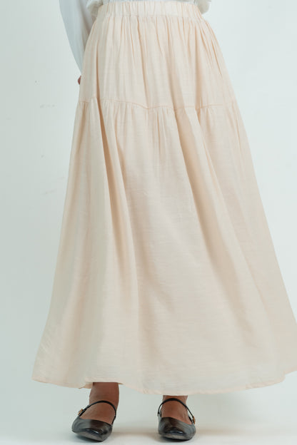 Soft Flow Maxi Skirt -Beige